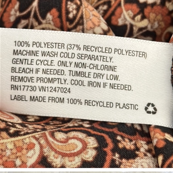 NILI LOTAN Target Brown Paisley Print Slip Dress with Side Slits Size M - Picture 8 of 9